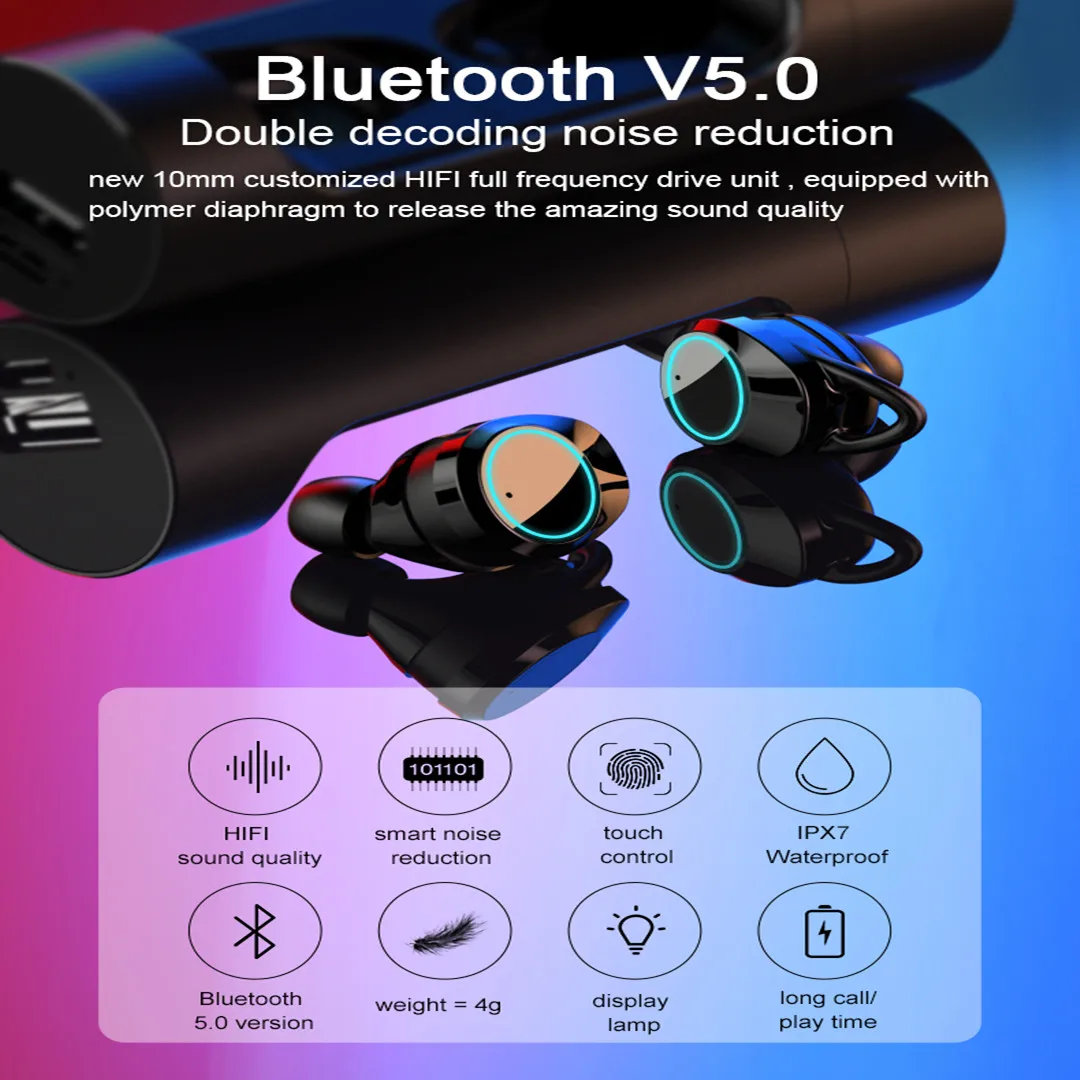 Bluetooth 5 0 беспроводные наушники X8 с сенсорным управлением TWS водонепроницаемые