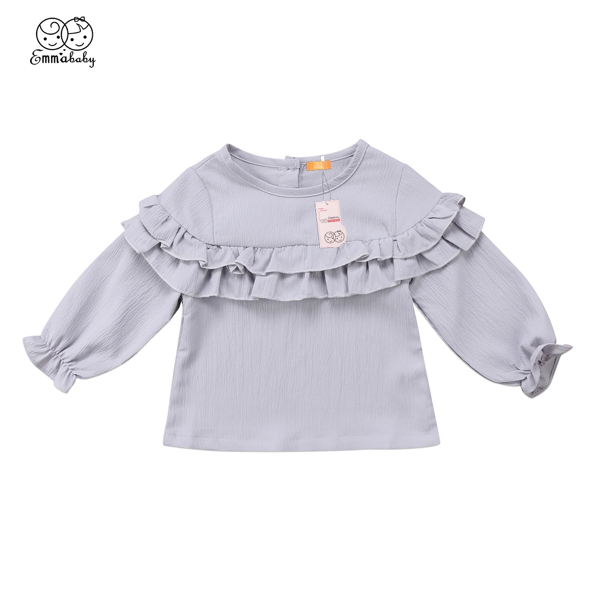 Emmababy 3 стиля для девочек с воланом однотонные топы оборками блузка одежда рубашка