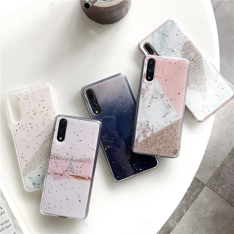Блестящий Мраморный чехол FLYKYLIN для huawei P20 Pro P30 Lite mate 20 мягкий силиконовый из ТПУ с