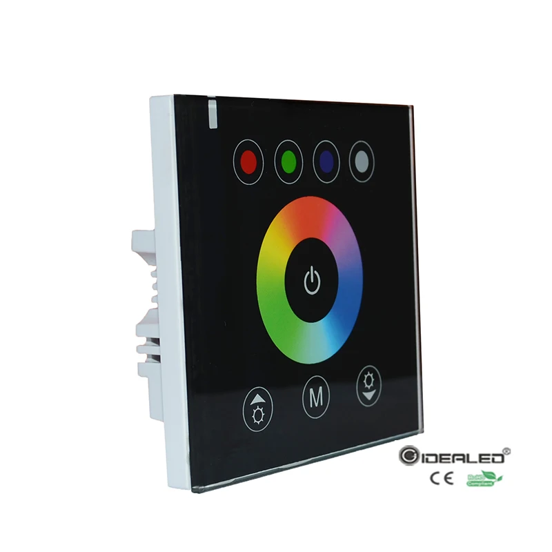 DIY home use touch panel RGBW LED controller with Wall mounted for dimmer led RGBW strip lights input DC12-24V