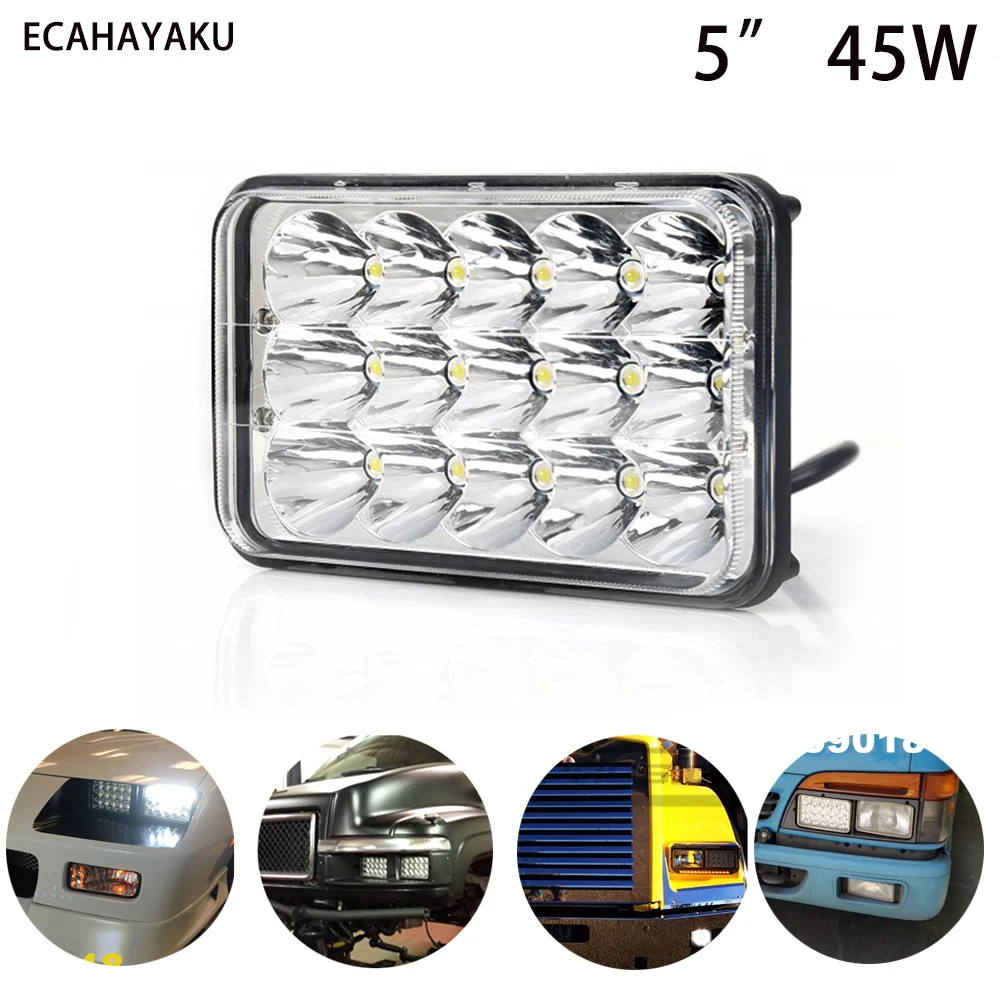 Квадратный дальний/ближний свет ECAHAYAKU 5 дюймов H4 уплотнительный Луч 4x6 45 Вт