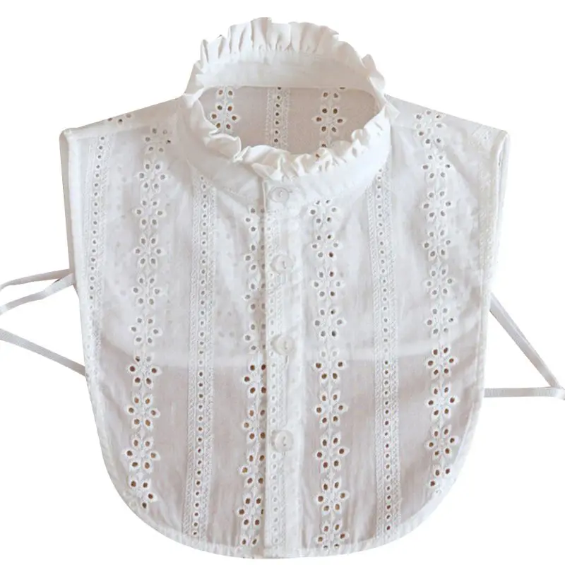 

Women Lace Collar Pure Color Detachable Lapel Choker Necklace Shirt Fake False Collar Blouse Sweatshirt Vest Accessories