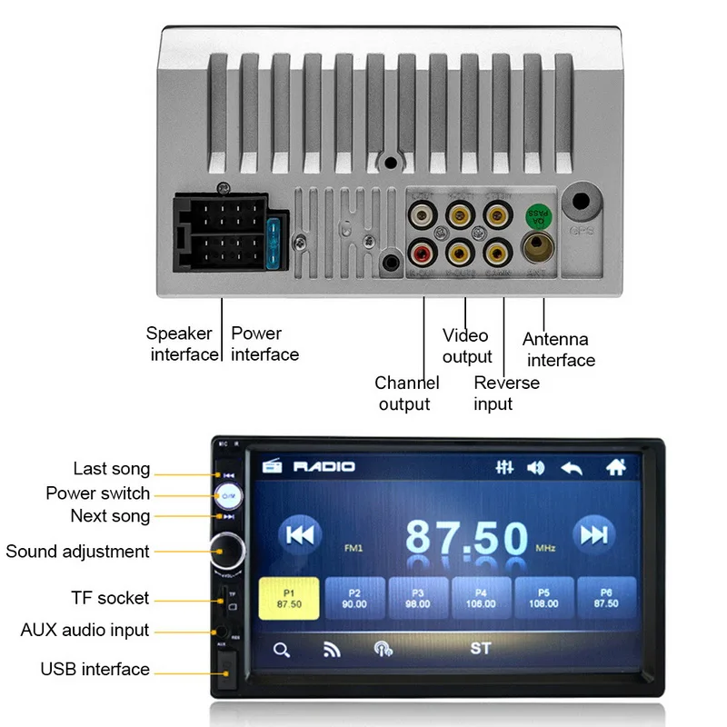 TOSPRA Универсальный 2din автомобильный мультимедийный плеер 7 дюймов Android Стерео