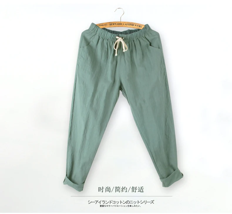 2021 летнее платье из хлопка и льна женские мешковатые штаны-леггинсы megging sarouel femme