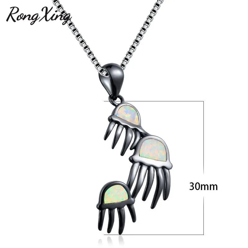 RongXing серебряный цвет белый/синий огненный опал коготь подвески ожерелья для