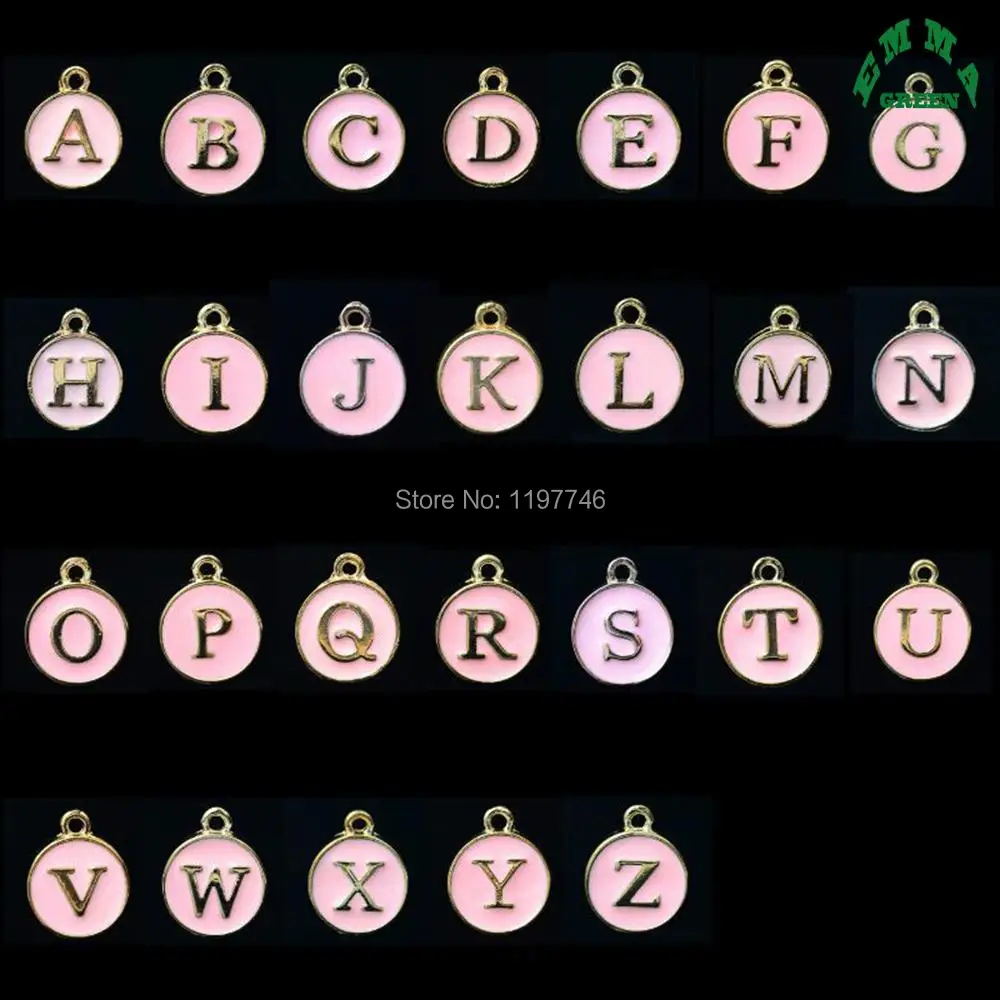 Подвеска в виде букв с эмалью 10 шт. 14 мм|alphabet letter charms|letter charmsdrop charm |