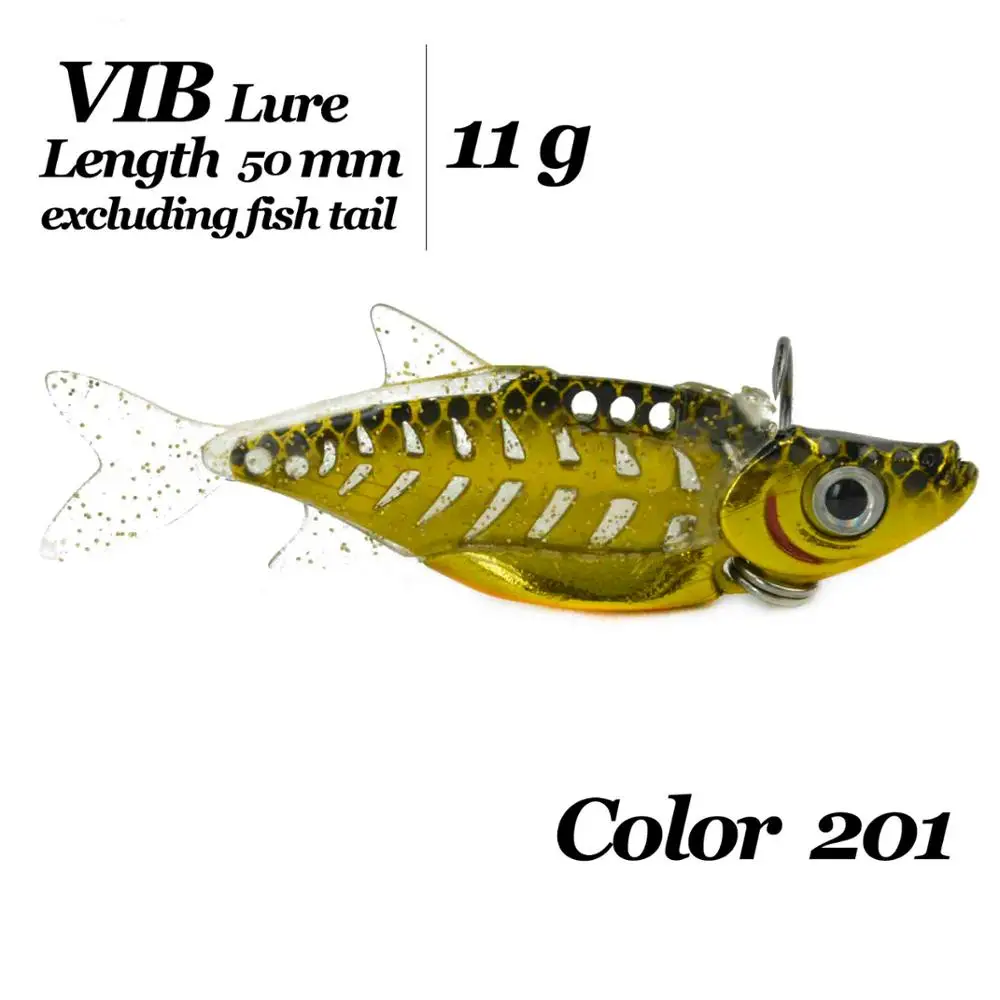 11g-201 Приманка VIB для рыбалки, Искусственные воблеры, приманка, жесткая металлическая приманка, рыболовные мягкие рыбные хвосты, все уровни воды, высокое качество, 11 г/14 г - Цвет: 11g-201