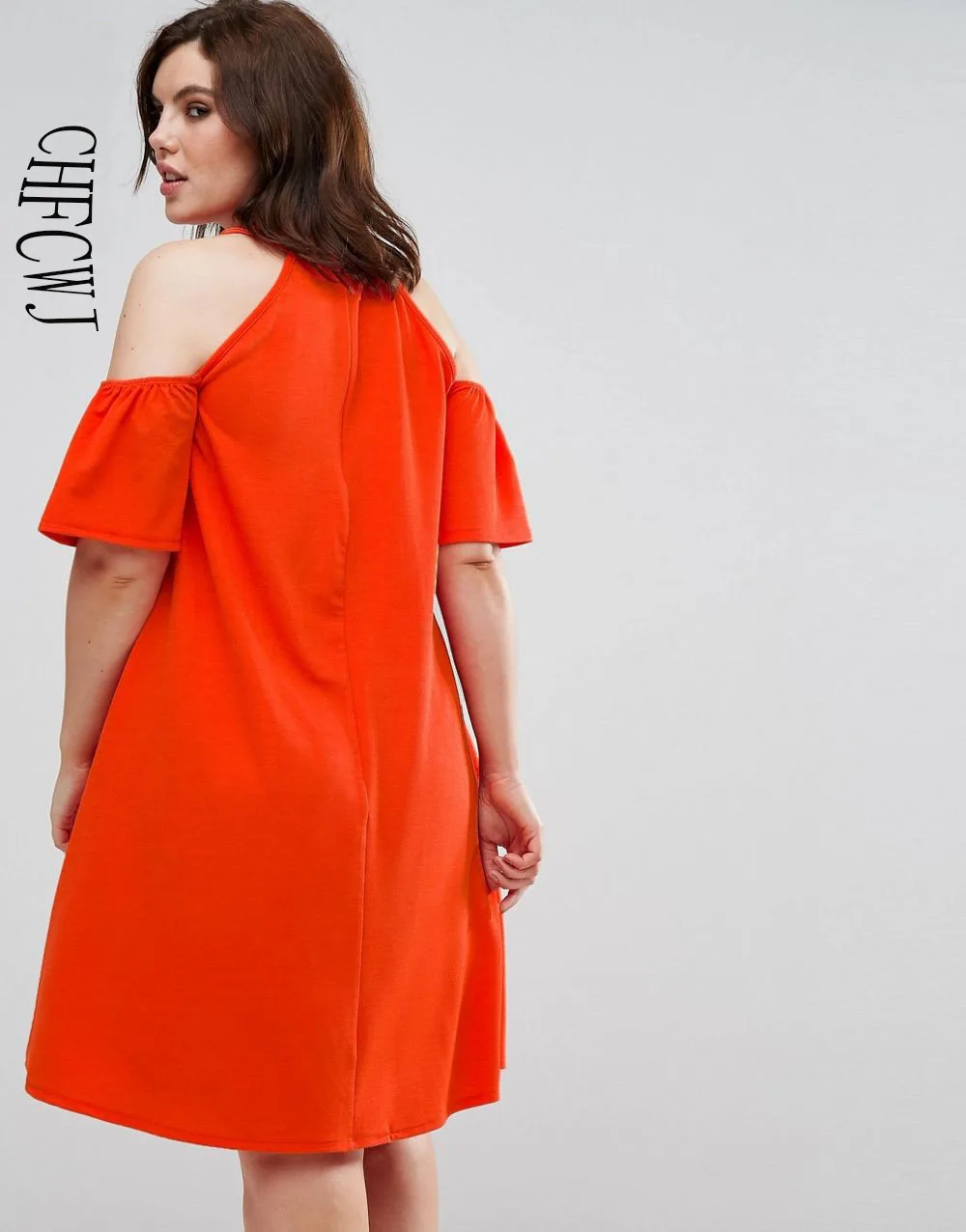 Chfcwj Новинка 2017 года женские плюс Размеры платье прямого пэчворк и выдалбливают