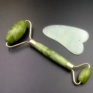 Дропшиппинг 2 шт. гуаша роликовый массажер для лица на основе китайской медицины натурального нефрита доска токарный резец