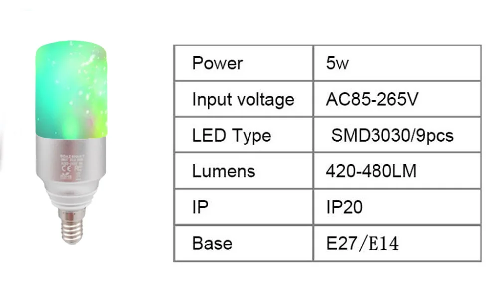 Умный Wifi свеча E14 RGB 5 W Голосовое управление светодиодная смарт лампочка