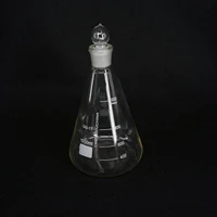 1000ml lab borosilicate glass erlenmeyer conical flask with ground in stopper