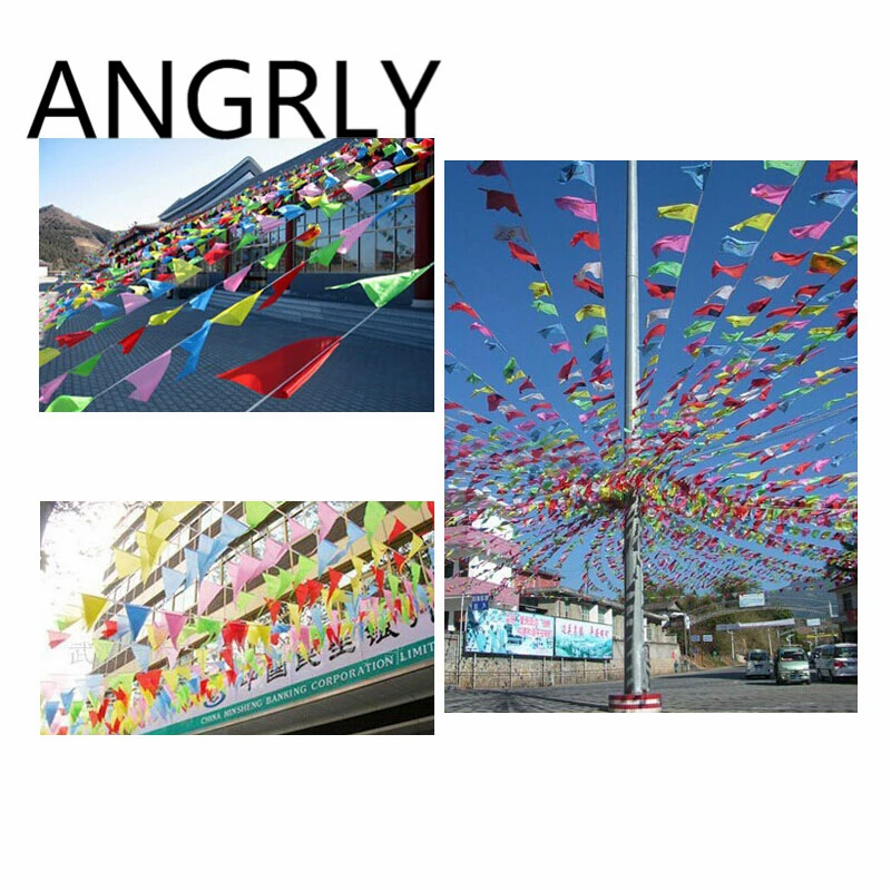 ANGRLY 4 м Висячие флаги церемония открытия треугольный цвет Флаг праздничные