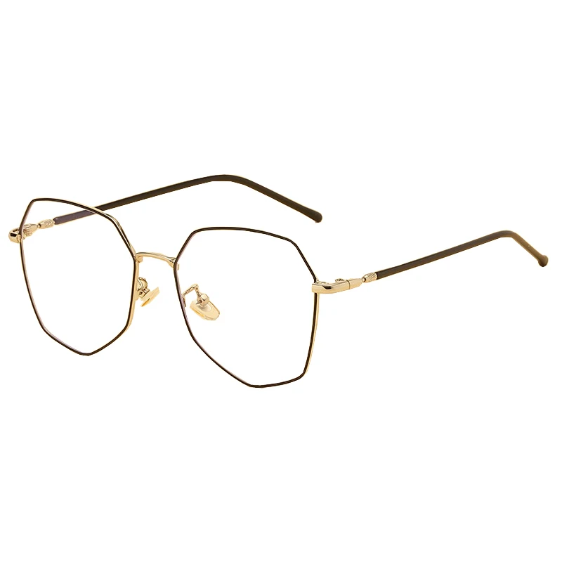 black silver Zilead металлические анти-голубые легкие очки оправа для очков многогранник для мужчин и женщин Оптические очки унисекс - Цвет оправы: black silver