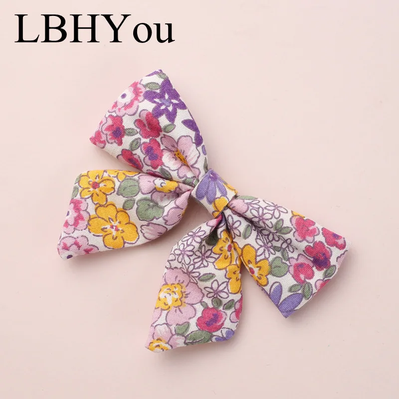style 4 1 шт., весенне-летние заколки для волос с цветочным принтом и бантами, высокое качество, смесь хлопка, заколки для волос с бантом для девочек, детские волосы для девочек, аксессуары - Цвет: style 4