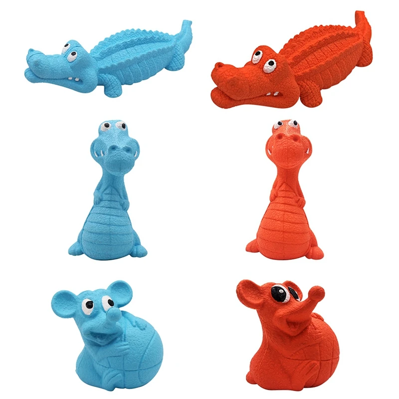 Для домашних животных латексный зубов Squeake игрушка милый крокодил динозавр Форма