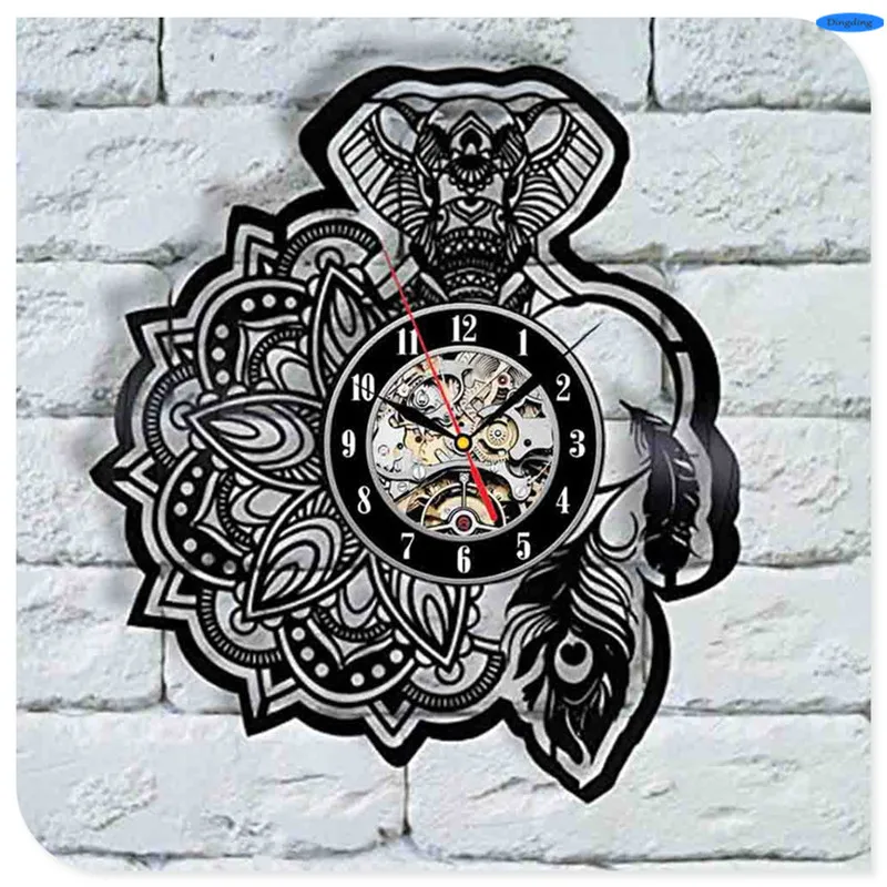 Настенные часы 3D с виниловой пластиной и CD диском для тату салона|3d wall clock|wall clockhome