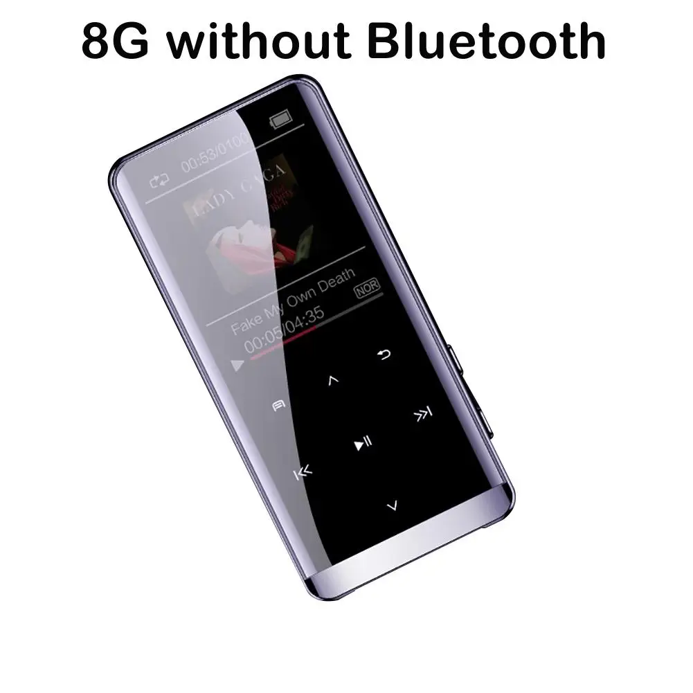 OTG MP3 плеер Диктофон Bluetooth 4,2 сенсорный экран 1,8 дюймов Портативный HIFI 5D музыкальный плеер 8 ГБ/16 г ультра тонкий mp3-плеер FM
