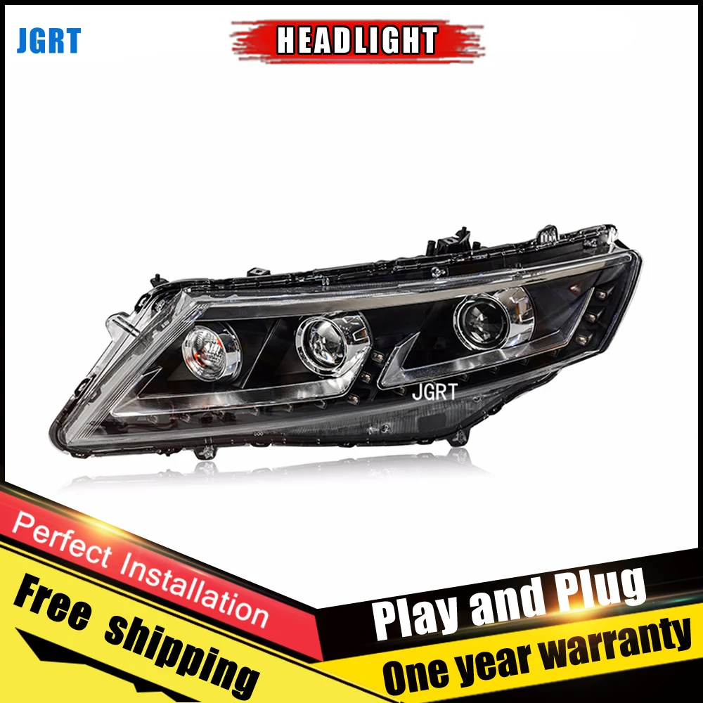 

2PCS Car Style LED headlights for Honda Crossto for 2011-2014 Chead lamp LED DRL Lens Double Beam H7 HID Xenon bi xenon lens