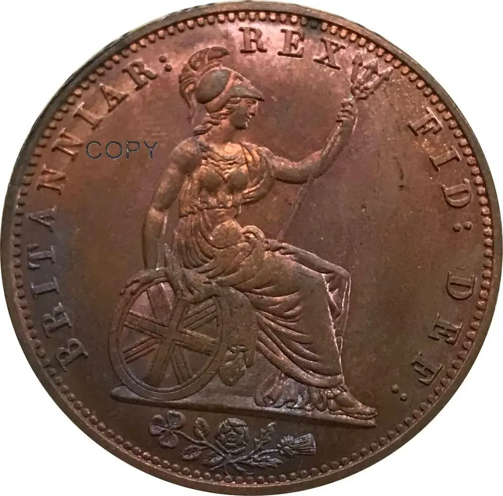 

Великобритания 1831 1/2 копия монет Пенни-Уильям IV, красная медь