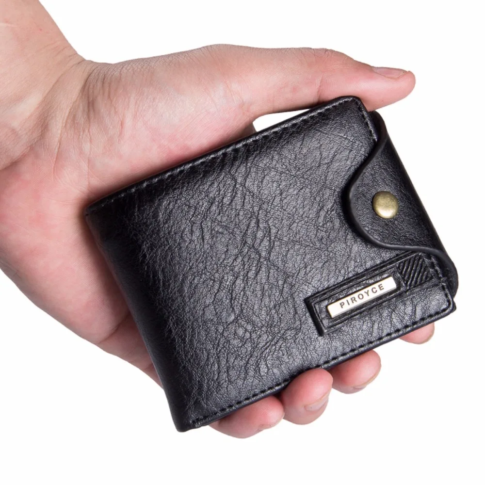 New Men's Small Wallet Vintage Multifunction Purse With Coin Pocket Mini Brand Male PU Leather Card Money Bag