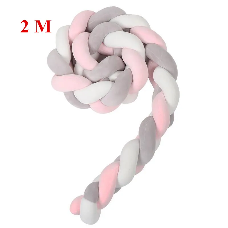 crib bumper 2M Детская кроватка бампер в кроватку Тур де ЛИТ Bebe Tresse новорожденная Детская кровать бампер узел/протектор плюшевый узел детская кроватка бампер подушка - Цвет: crib bumper 2M