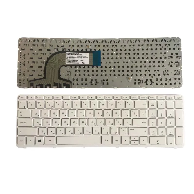 Белый Русская новая клавиатура для ноутбука hp PK1314D3A05 SG-59830-XAA SG-59820-XAA 719853-251 708168-251 749658-251 RU с рамкой - Цвет: Белый