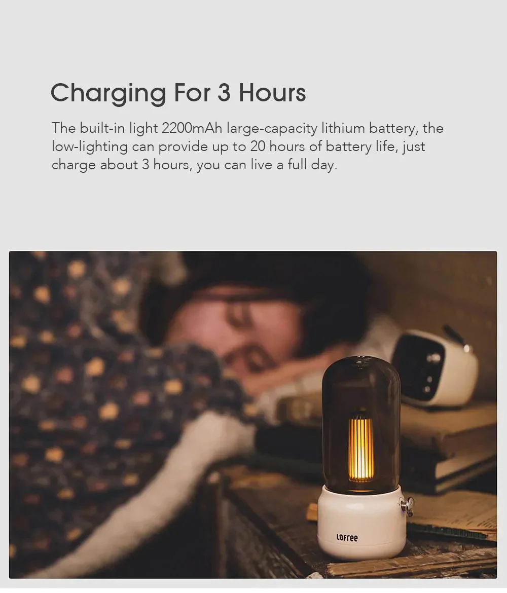 XIAOMI MIJIA LOFREE Ночная переносная лампа свеча окружающий свет Изысканная Зарядка Светодиодный настольный светильник Внутреннее и наружное освещение