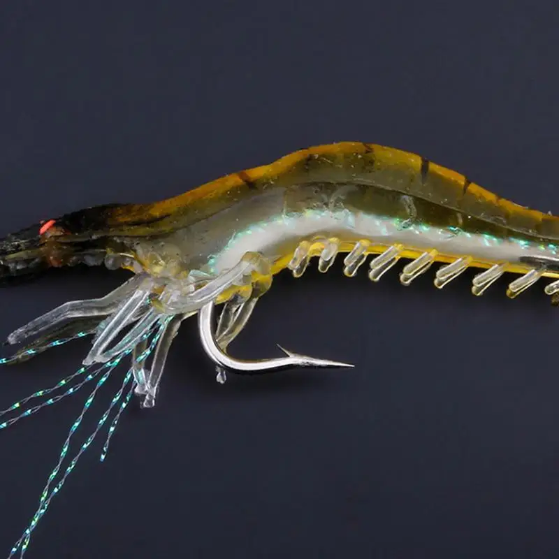 Hot Sale1Pcs 9cm Shrimp Simulation Soft Prawn Lure Hook Tackle Bait Fishing Lures