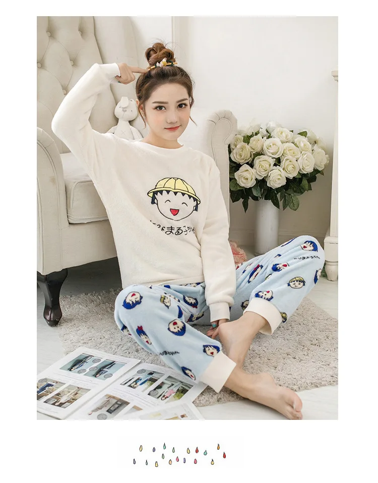 FL071C зимняя Фланелевая пижама из бархата Pizama Дамская пижама Пижама Kigurumi Mujer Ночной костюм Pigiama Pyjama Femme одежда для сна