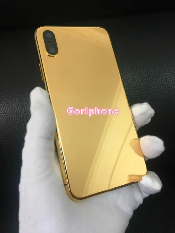 Новинка лидер продаж корпус для телефона X 24CT Gold зеркало Золотой задняя дверь IP