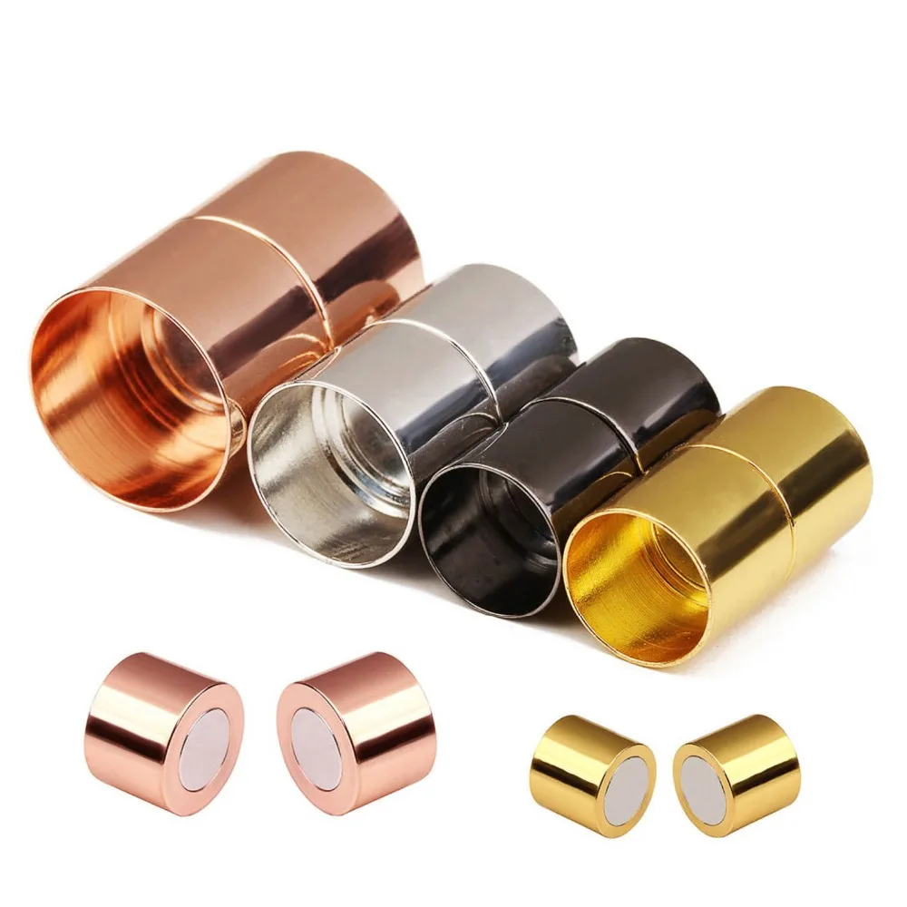 10 шт. золото/розовое золото/серебро Цвет магнитные застежки Fit 3 4 5 6 7 8 кожа мм Шнур