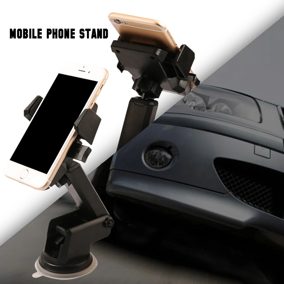 Dewtreetali 360 Вращающийся ABS черный стенд телескопический кронштейн для телефона лобовое стекло автомобильное крепление присоска держатель для сотового телефона