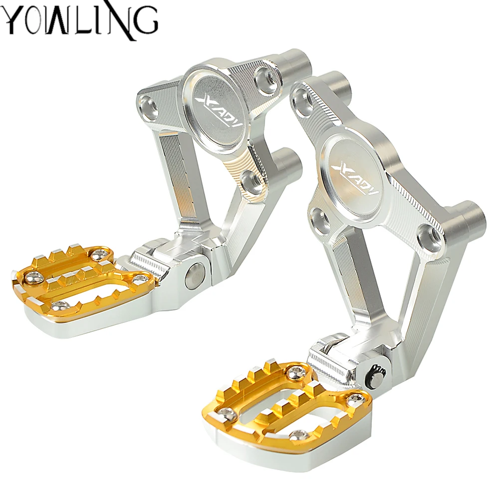 silver gold CNC задние подставки для ног Rearset Подножка для HONDA X ADV X-ADV 750 XADV мотоцикл ножная педаль пассажирские Rearsets - Цвет: silver gold
