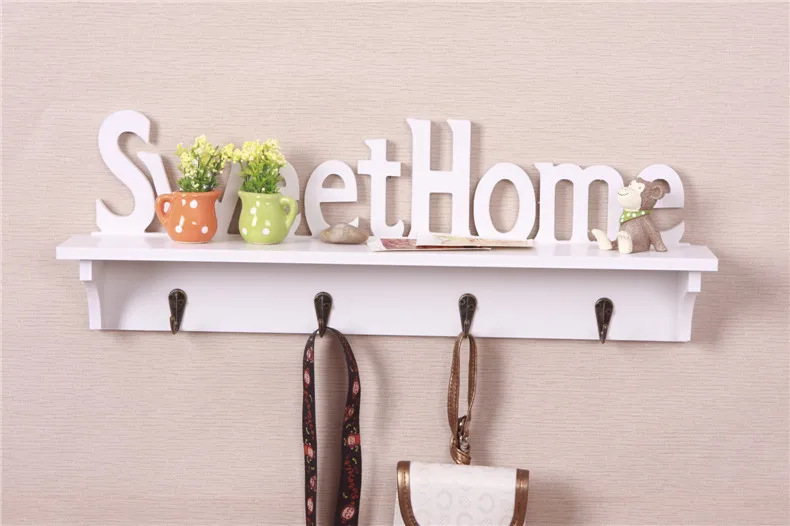 Sweetome белый деревянный крюк Clapboard настенная полка вешалка для украшения домашней