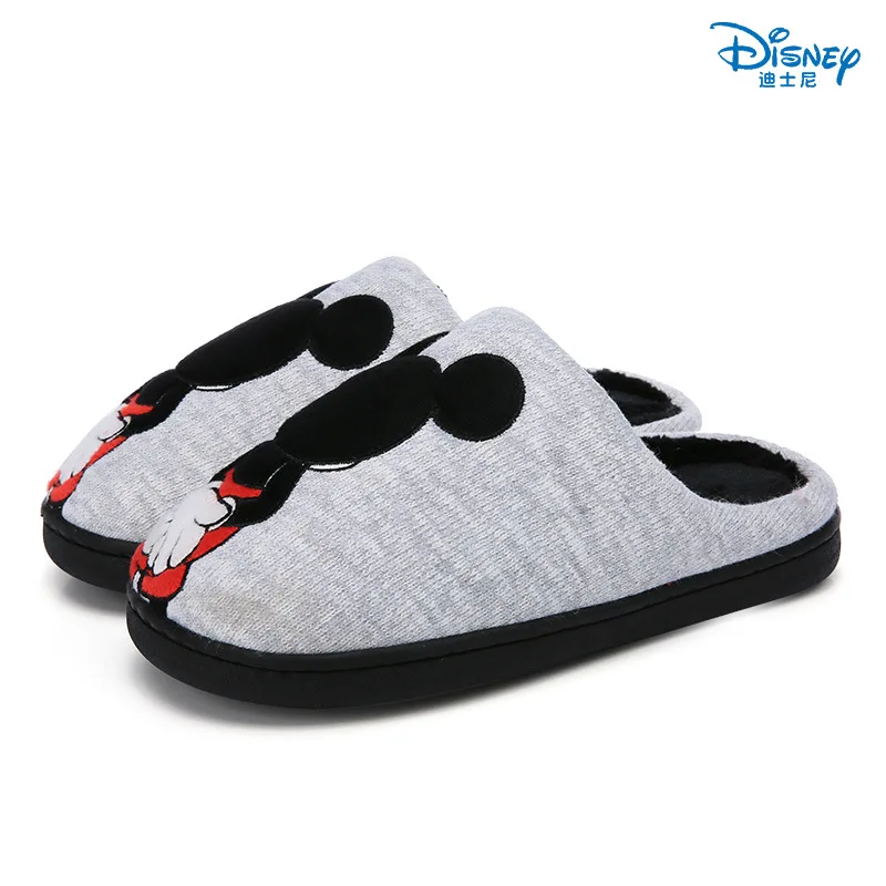 B Disney/Детские хлопковые тапочки, новинка года, осенне-зимние Нескользящие бархатные теплые домашние тапочки для мальчиков и девочек, размеры 30-35 - Цвет: B