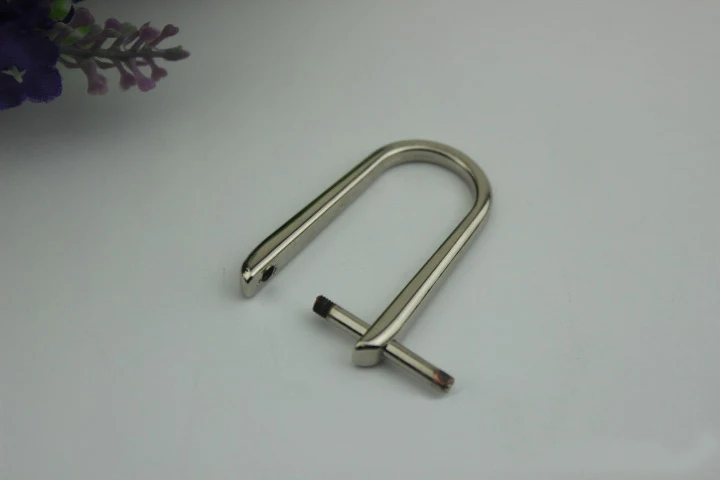 Silver BDTHOOO, 10 шт./лот, съемный u-образный металлический винт, пряжка для кожаной сумочки, кошелек, ремень, D кольцо, сделай сам, сумка, ручка, аксессуары - Цвет: Silver