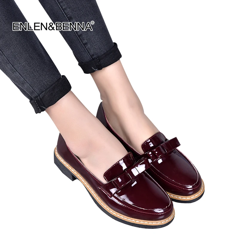 2019 весна/осень без шнуровки круглый носок женская обувь на плоской подошве