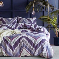 home textile us king queen twin bedding sets boy girls adults bedclothes purple wave stripe duvet cover set pillowcase bed decor