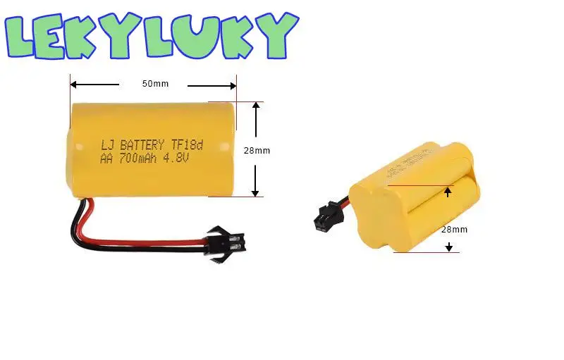 

LEKYLUKY 4.8V 700mah Ni-CD battery with SM 2p plug for R/C car R/C tank R/C boat R/C truck 2pcs/lot
