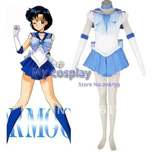 

Sailor Moon Sailor Mercury Mizuno Ami Cosplay Costume -- Freeshipping