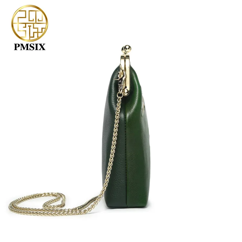 Женские сумки через плечо Pmsix Сумки из натуральной воловьей кожи с тиснением в