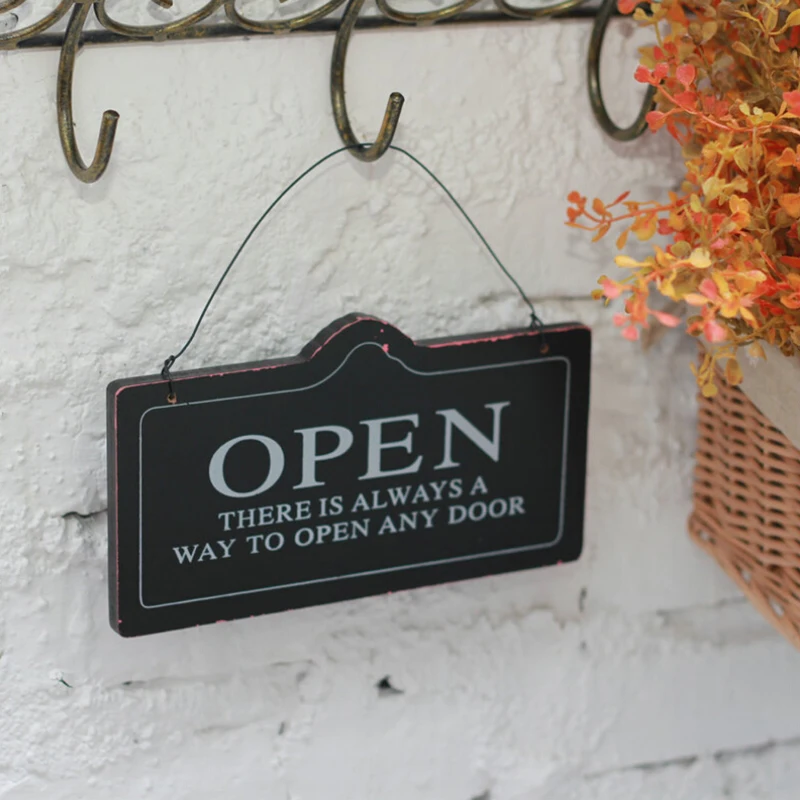 Креативные ретро закрытые/открытые двухсторонние дверные двери вешалки бирки