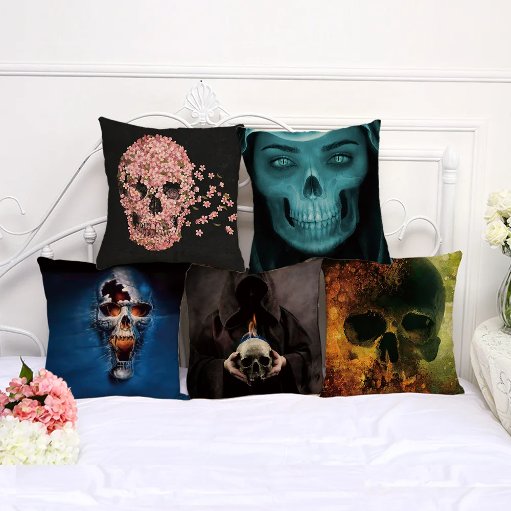 Горячая Распродажа современные наволочки с изображением головы черепа чехлы на