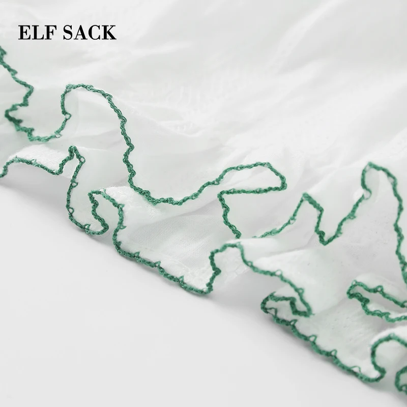 Женская винтажная блузка ELFSACK белая элегантная пляжная с открытыми плечами