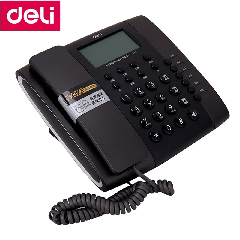 Deli 775 тип сиденья Телефон проводной офисный дом телефонная машина Определитель номера Отображение времени запись отображение даты и времени
