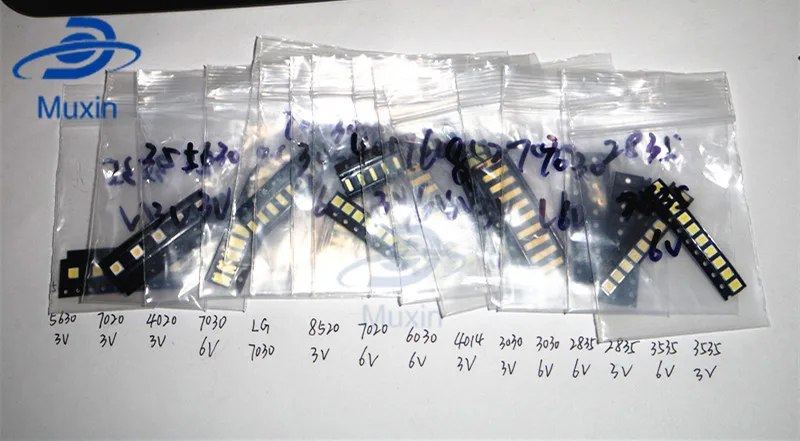 Комплект светодиодов SMD 1 Вт/0 5 Вт 3 в/6 в 2835/3030/3535/4020/5630/6030/7020/7030/7032 холодный белый для