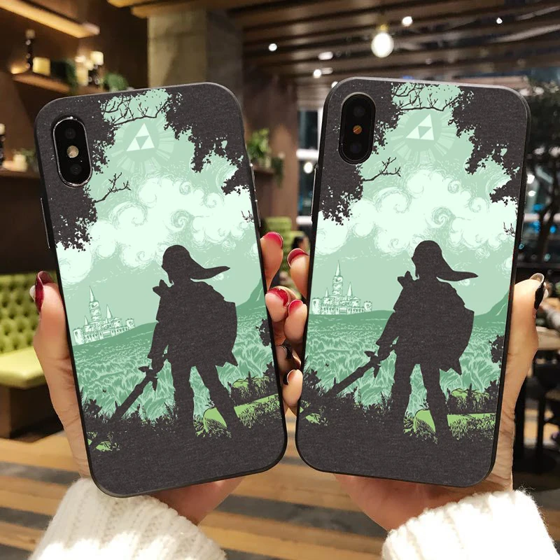 Легенда о Зельде шейках сланец ТПУ Черный силиконовый чехол для iPhone 8 8plus 7 7 plus 6 6S Plus X XR XS MAX 5S чехол для телефона s - Цвет: 8035
