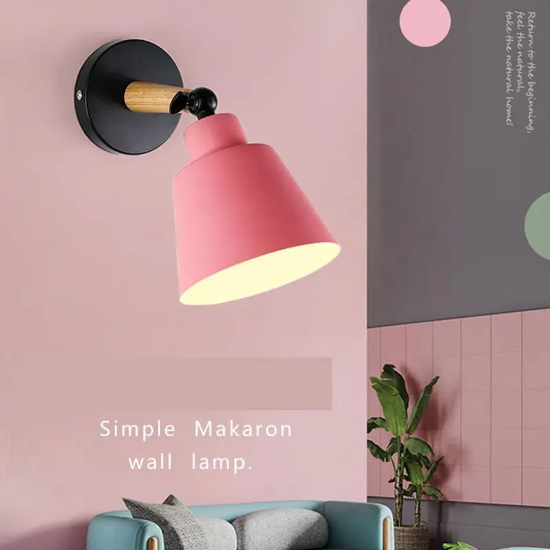 Деревянный настенный светильник s прикроватный бра современный для Спальня Nordic