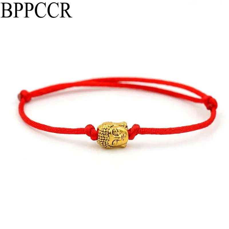 BPPCCR головы Будды красная веревочная нить строка браслет-амулет для мужчин и