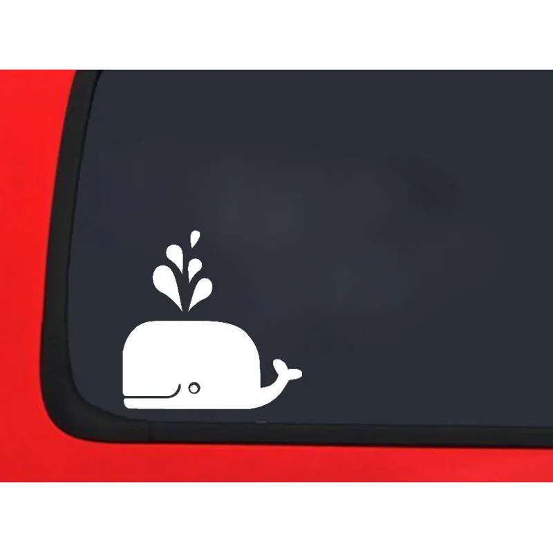 Картинка Cute WHALE для автомобиля из винила высокого качества 13 см х 13 см, наклейка Черный серебряный аксессуар C11-0433.
